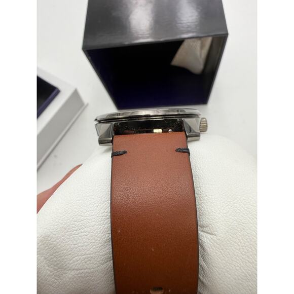 MOVADO BOLD Mens Watch Brown Leather Gunmetal 3600366 Needs Battery replacement main image 9